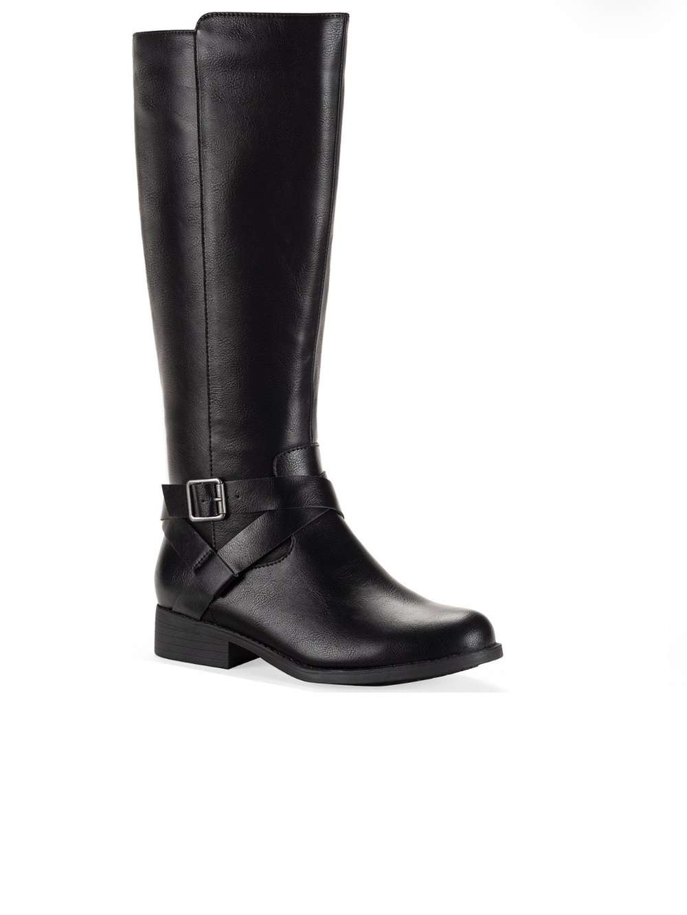 Style & Co Womens Margoo Buckled Stap Wide Calf Knee High Boots Black 10.5